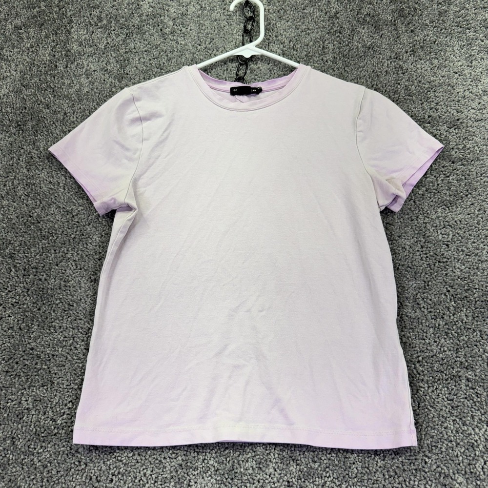 Good American Shirt Womens Large Purple Short Sleeve Crew Neck Basic Tee Casual
